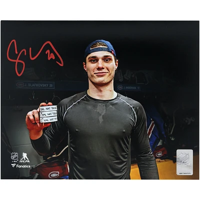 Juraj Slafkovsky Montreal Canadiens Autographed 8" x 10" First NHL Hat Trick Photograph 