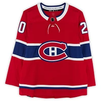Maillot authentique adidas rouge autographié par Juraj Slafkovsky des Canadiens de Montréal avec inscription « 1st NHL HT 4-9-24 » - Édition limitée #25/25