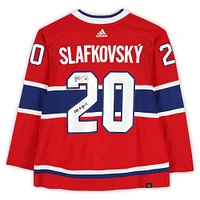 Maillot authentique Adidas rouge autographié par Juraj Slafkovsky des Canadiens de Montréal avec l'inscription « 2022 #1 Pick »