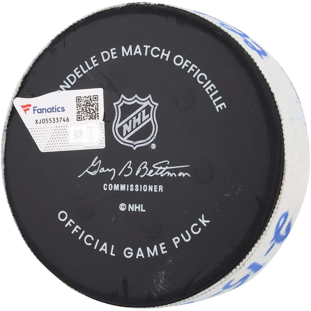Juraj Slafkovsky Rondelle de but utilisée par les Canadiens de Montréal contre les Rangers de New York le 15 février 2024