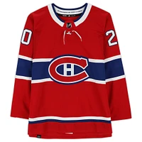 Maillot authentique adidas rouge autographié par Juraj Slafkovsky des Canadiens de Montréal avec l'inscription « 1st NHL Goal 10/20/22 »