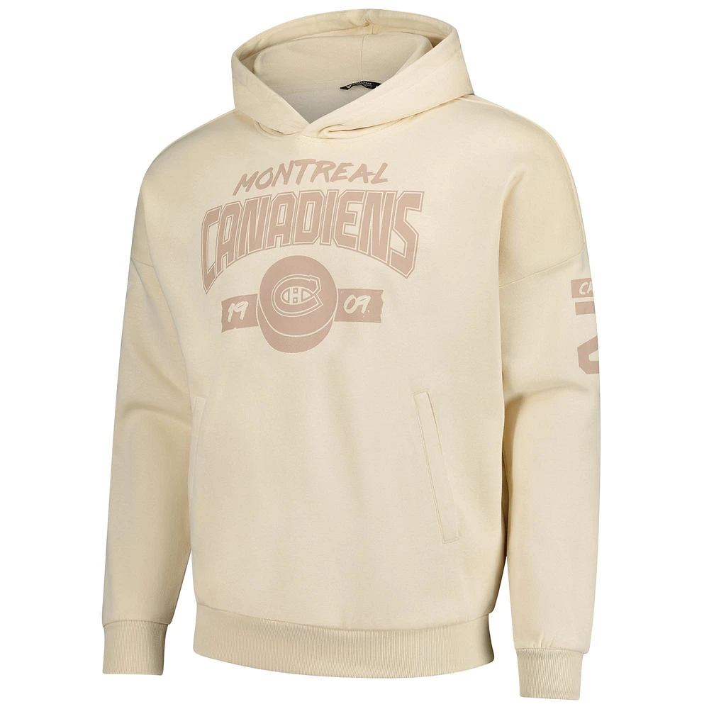 Men's Levelwear Cole Caufield Khaki Montreal Canadiens Name & Number Pullover Hoodie