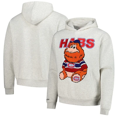 Sweat à capuche en peluche pour homme Mitchell & Ness Oatmeal Montreal Canadiens