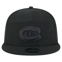 Men's New Era  Black Montreal Canadiens Canvas 9FIFTY Snapback Hat