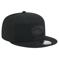 Men's New Era  Black Montreal Canadiens Canvas 9FIFTY Snapback Hat