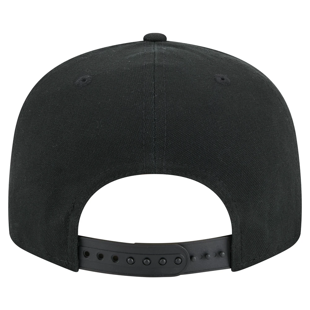 Men's New Era  Black Montreal Canadiens Canvas 9FIFTY Snapback Hat