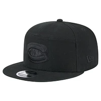 Men's New Era  Black Montreal Canadiens Canvas 9FIFTY Snapback Hat