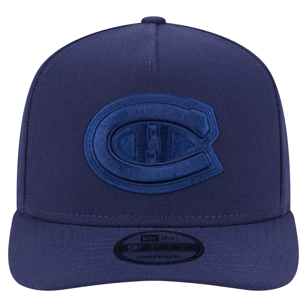 Men's New Era  Navy Montreal Canadiens Colorpack Tonal A-Frame 9FIFTY Adjustable Hat