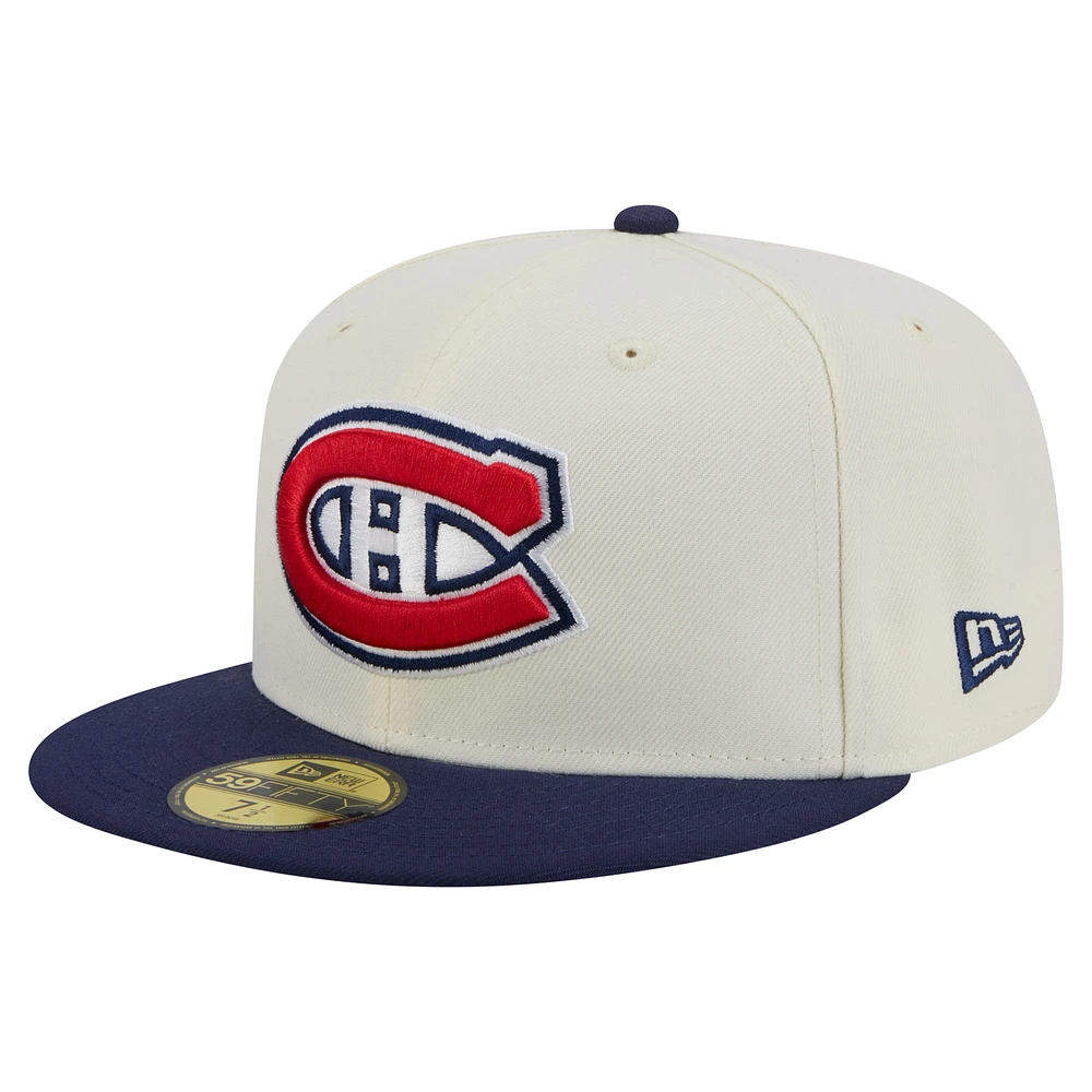 Men's New Era  White Montreal Canadiens Chrome Two-Toned 59FIFTY Fitted Hat