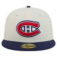 Men's New Era  White Montreal Canadiens Chrome Two-Toned 59FIFTY Fitted Hat