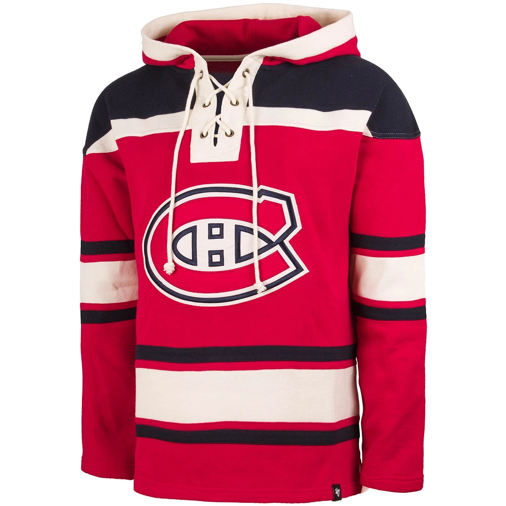 Men's '47 Carey Price Red Montreal Canadiens Lacer Player Name & Number Pullover Hoodie