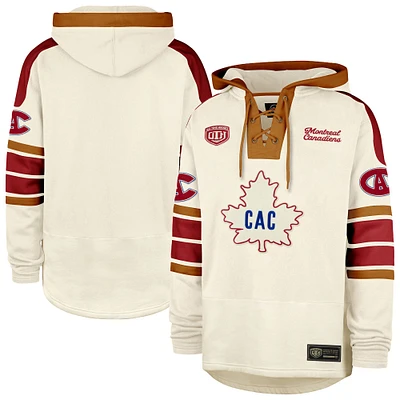 Sweat à capuche Heritage Lacer Blue Line des Canadiens de Montréal '47 Crème pour homme