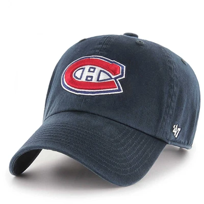 Casquette réglable Clean Up des Canadiens de Montréal '47 bleu marine pour homme