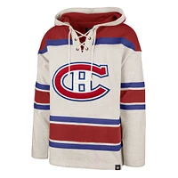 Chandail à capuchon lacets Rockaway des Canadiens de Montréal '47 Oatmeal pour homme