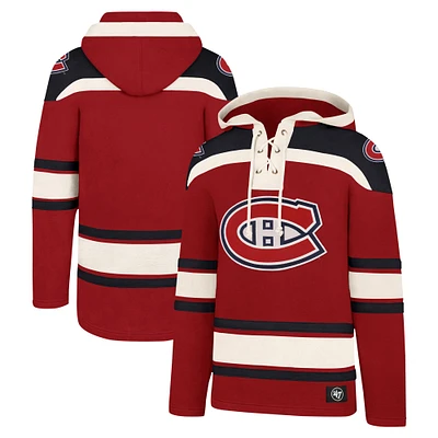 Men's '47 Red Montreal Canadiens Superior Lacer Pullover Hoodie