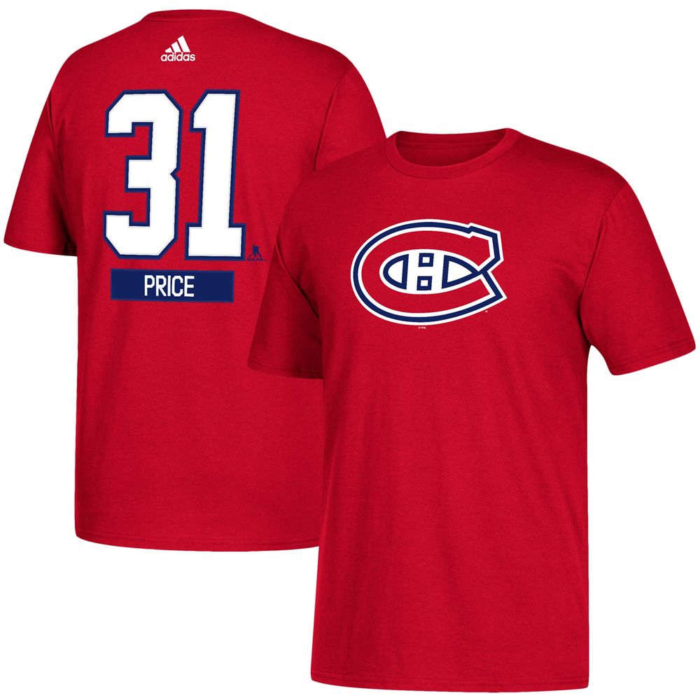 Men's Adidas Carey Price Red Montreal Canadiens Team Name & Number - T-Shirt