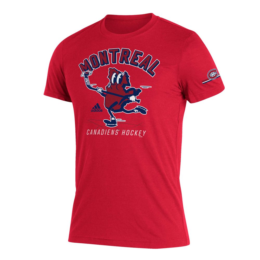 Men's adidas Red Montreal Canadiens Quebec Skate Tri-Blend - T-Shirt