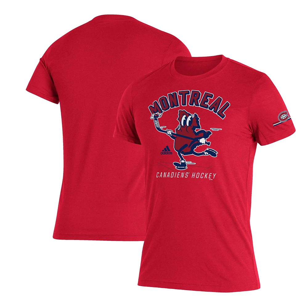 T-shirt Tri-Blend de skate des Canadiens Montréal adidas pour homme, rouge