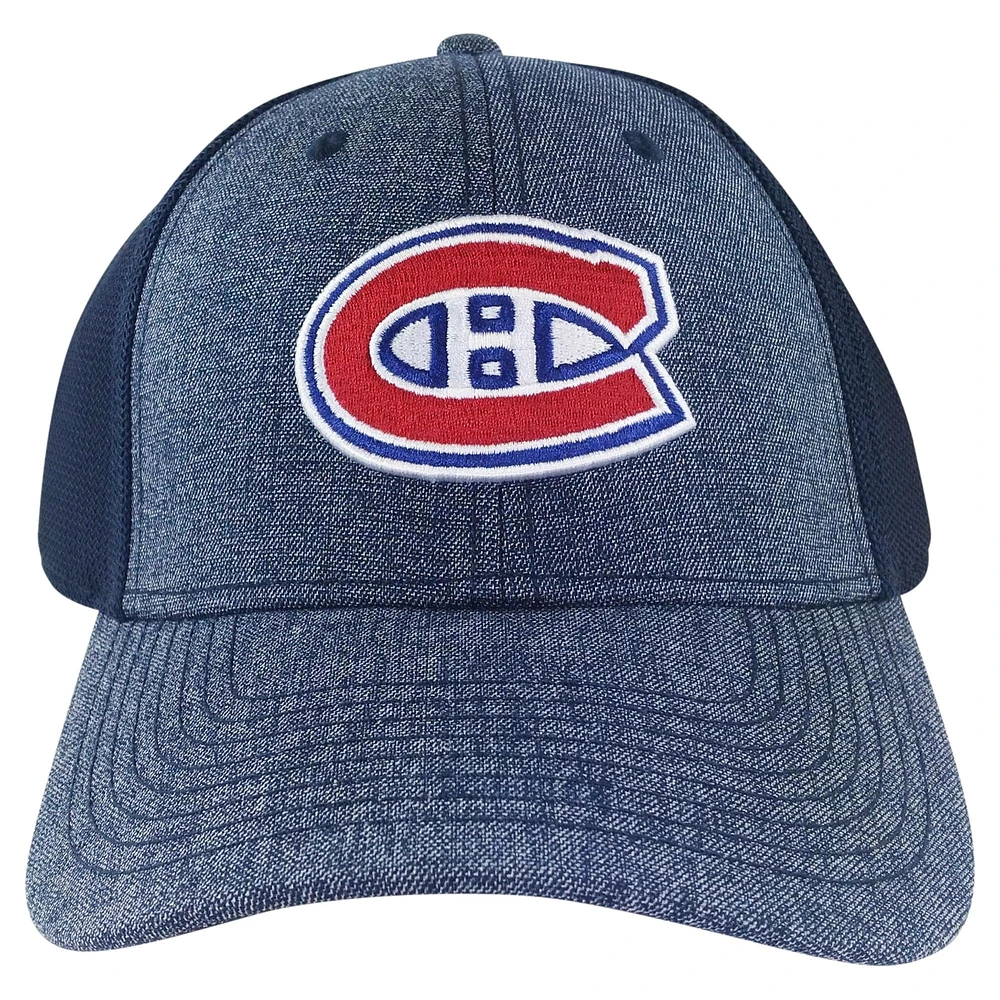 Casquette flexible pour hommes American Needle Heather Navy des Canadiens de Montréal