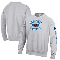 Men's Champion Heathered Gray Montreal Canadiens - Reverse Weave Pullover Sweatshirt