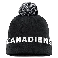 Men's Fanatics Black Montreal Canadiens High Stick Cuffed Knit Hat with Pom