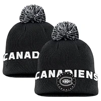 Men's Fanatics Black Montreal Canadiens High Stick Cuffed Knit Hat with Pom