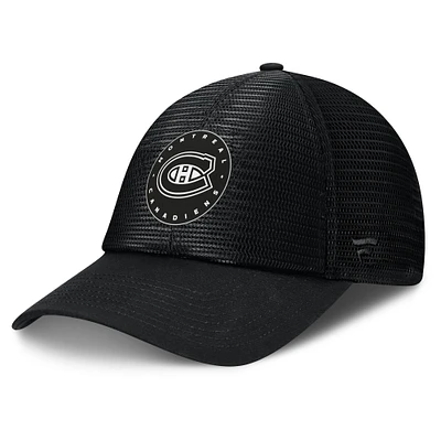 Casquette ajustable en maille noire pour hommes Fanatics des Canadiens de Montréal Sin Bin