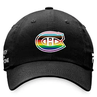 Casquette réglable noire avec logo de l'équipe des Canadiens de Montréal Fanatics pour hommes