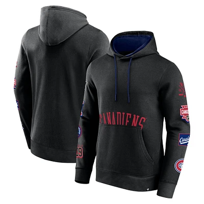 Men's Fanatics Black Montreal Canadiens Wild Winner Fleece Pullover Hoodie