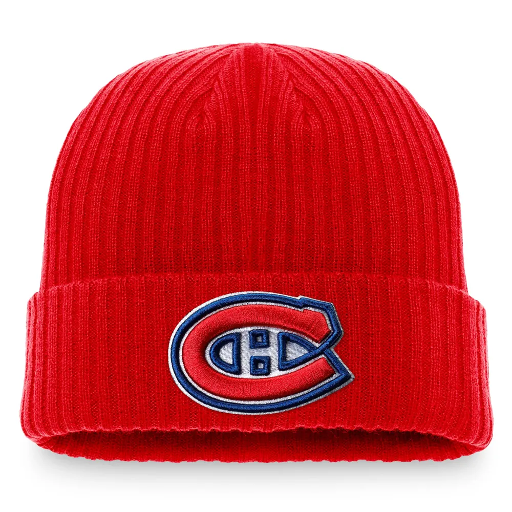 Montreal Canadiens Fanatics Branded Core Primary Logo Cuffed Knit Hat - Red