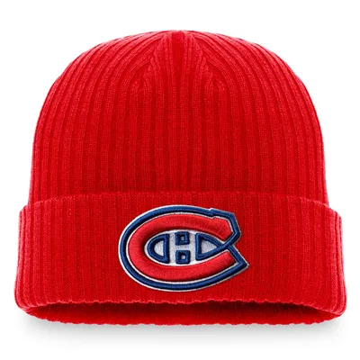 Montreal Canadiens Fanatics Branded Core Primary Logo Cuffed Knit Hat - Red