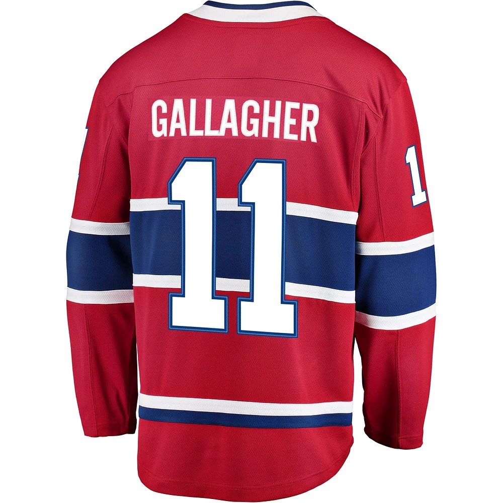 Men's Fanatics Brendan Gallagher Red Montreal Canadiens Breakaway Player Jersey