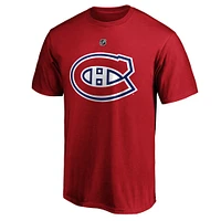 Men's Fanatics Carey Price Red Montreal Canadiens Logo Authentic Stack Name and Number - T-Shirt