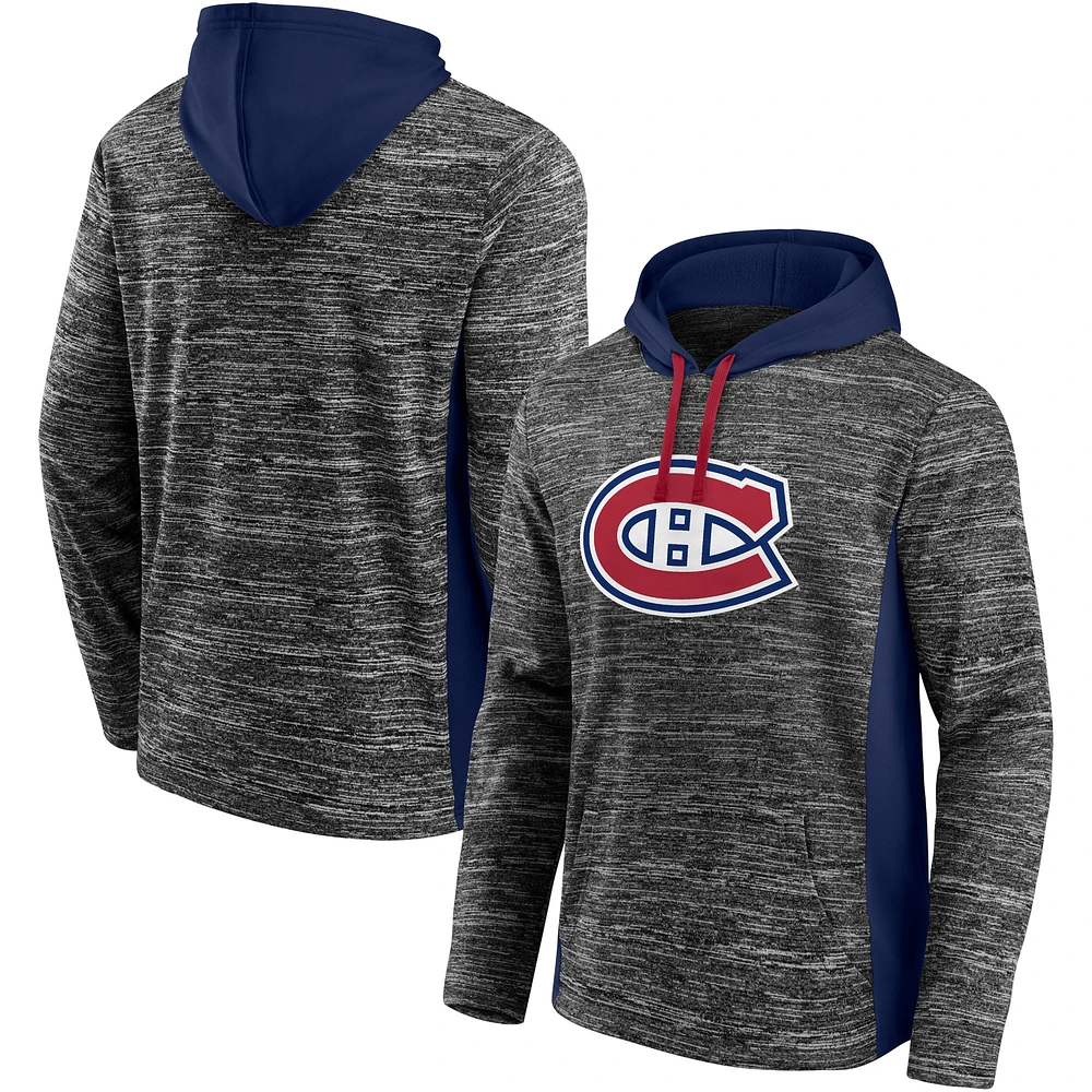 Men's Fanatics Charcoal Montreal Canadiens Instant Replay Space-Dye - Pullover Hoodie