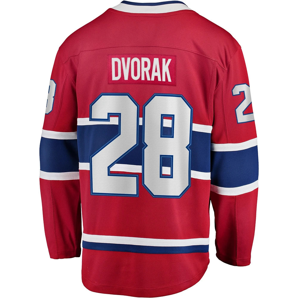 Fanatics pour hommes Christian Dvorak Rouge Maillot de joueur échappé à domicile des Canadiens Montréal