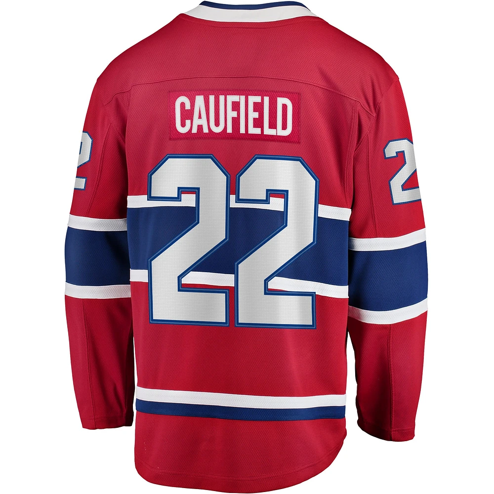 Men's Fanatics Cole Caufield Red Montreal Canadiens Home Premier Breakaway Player - Jersey