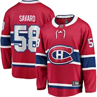 Fanatics pour hommes David Savard rouge échappée à domicile des Canadiens de Montréal - Maillot joueur