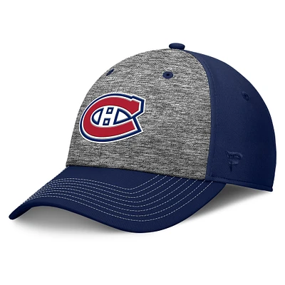 Casquette Fanatics pour homme gris/bleu marine des Canadiens de Montréal Fundamental Top Shelf 2-Tone Flex