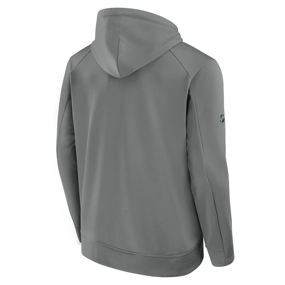 Men's  Fanatics Gray Montreal Canadiens 2025 Stanley Cup Playoffs Authentic Pro Prime Pullover Hoodie