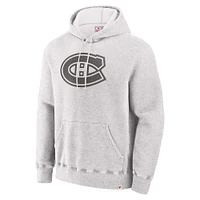 Sweat à capuche en molleton gris Fanatics pour hommes des Canadiens de Montréal fabriqué au Canada