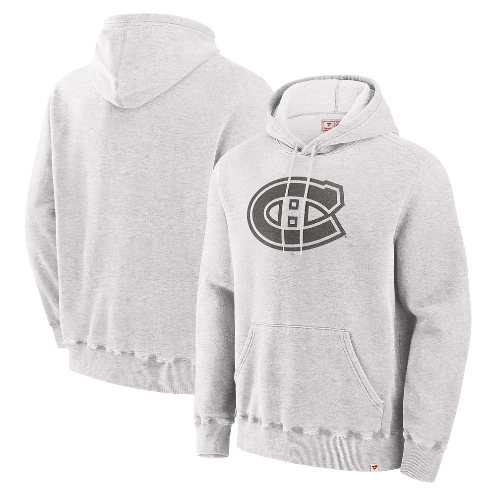 Sweat à capuche en molleton gris Fanatics pour hommes des Canadiens de Montréal fabriqué au Canada