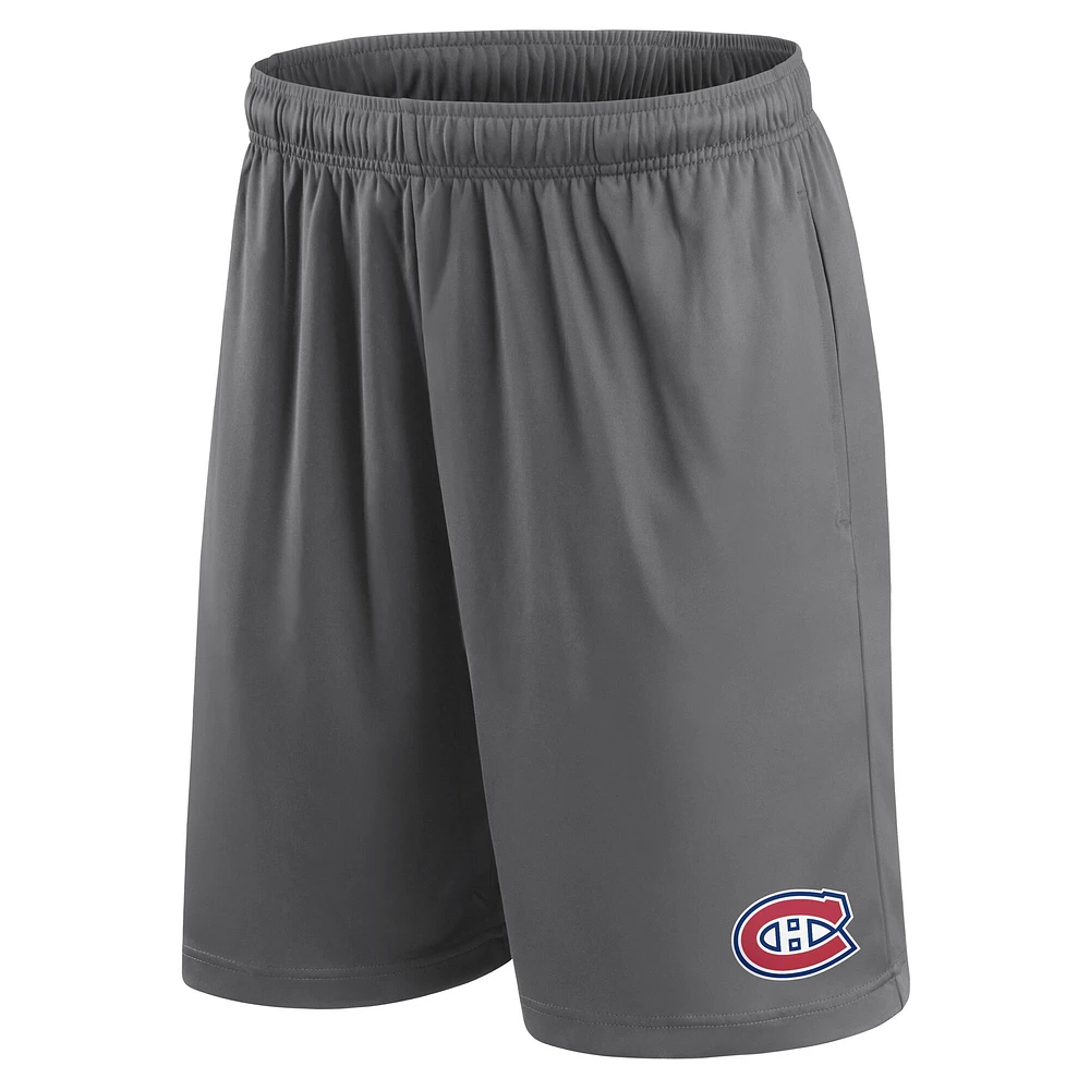 Men's Fanatics  Gray Montreal Canadiens Primary Logo Shorts