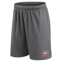 Men's Fanatics  Gray Montreal Canadiens Primary Logo Shorts
