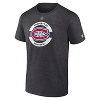 Men's Fanatics Heather Charcoal Montreal Canadiens Authentic Pro Core Secondary T-Shirt