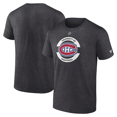 Men's Fanatics Heather Charcoal Montreal Canadiens Authentic Pro Core Secondary T-Shirt