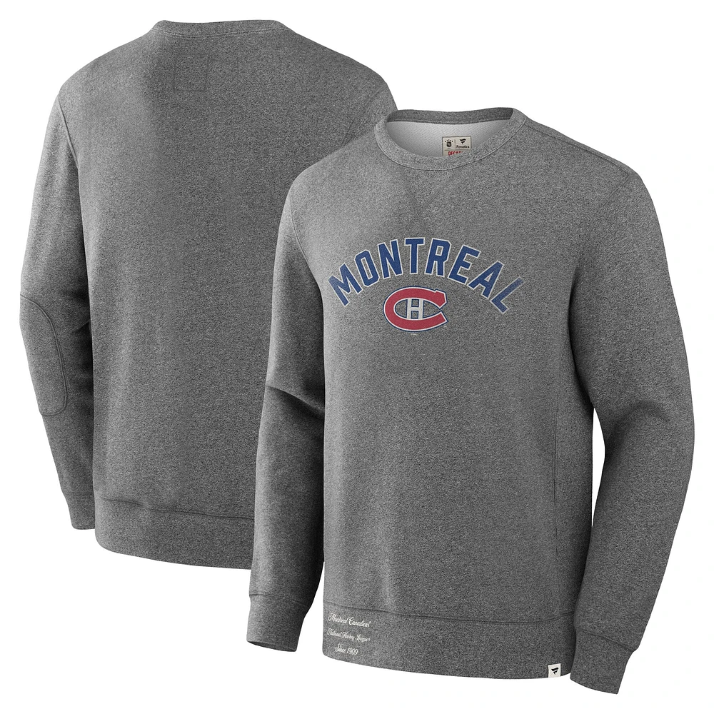 Sweat-shirt en molleton légendaire pour hommes Fanatics Heather Grey des Canadiens de Montréal Decades Collection