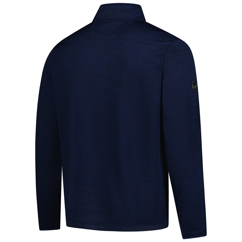 Men's Fanatics  Heather Navy Montreal Canadiens Authentic Pro Lightweight Quarter-Zip Pullover