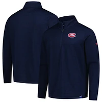 Men's Fanatics  Heather Navy Montreal Canadiens Authentic Pro Lightweight Quarter-Zip Pullover