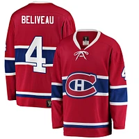 Fanatiques masculins de marque Jean Béliveau Rouge des Canadiens Montréal Premier Breakaway à la retraite - Maillot joueur