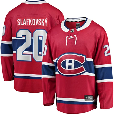 Fanatics Juraj Slafkovsky pour hommes, rouge, échappée à domicile des Canadiens de Montréal - Maillot joueur